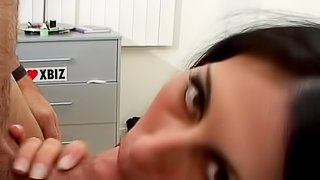 Makayla Cox enjoys sucking a big cock and gets cum on her tits