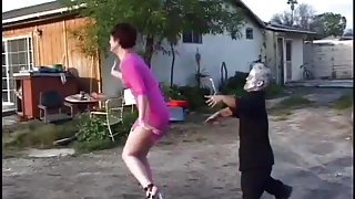 Horny Brunette Is Fucked By Short Zombie Guy