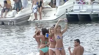 Small perky tits are sexy on the amateur chicks on a boat